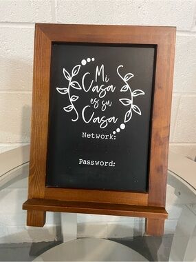 Mi Casa Es Su Casa Wooden Chalkboard Sign - Brown